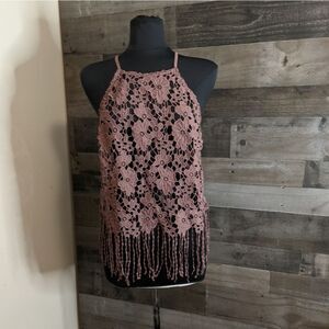 It's Pink lace boho top L